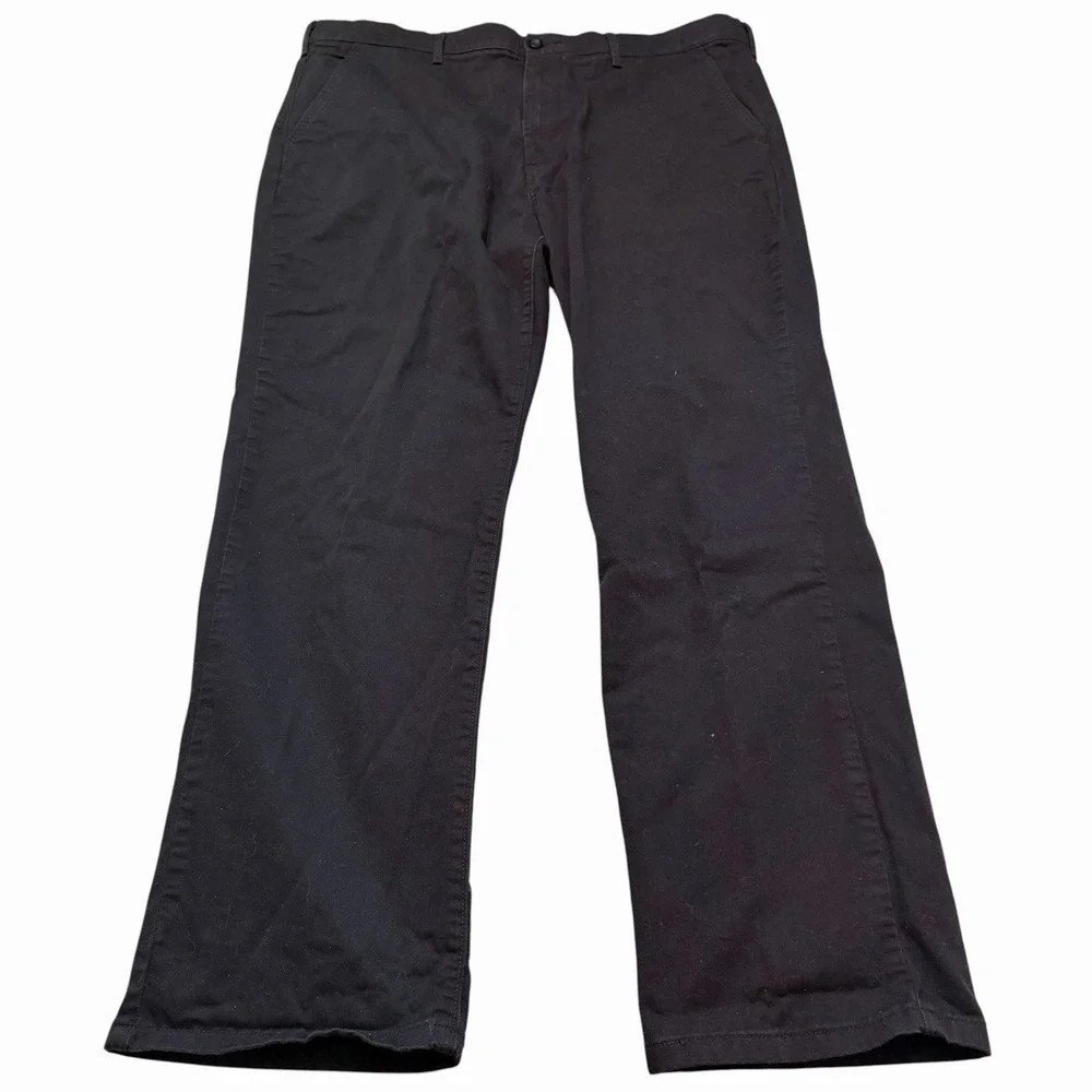 Levi Strauss Black Chino Pants Mens Stretch‎ Straight Casual Work